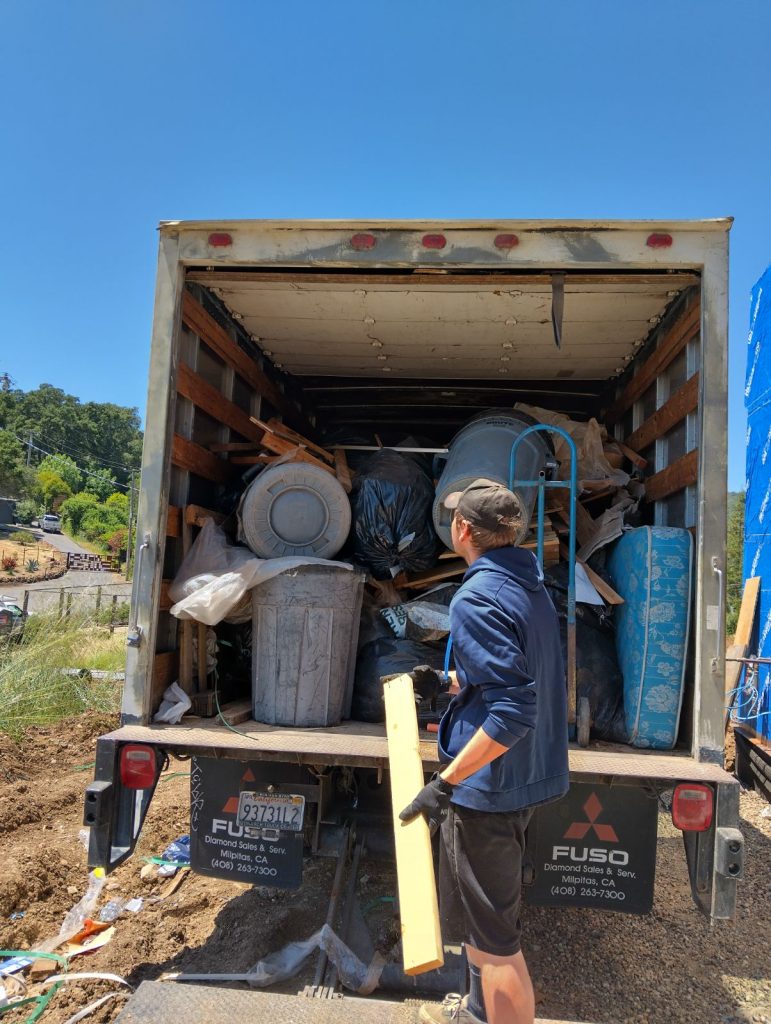 Homeless encampment clean out services in Sonoma County by Junk Land Hauling.